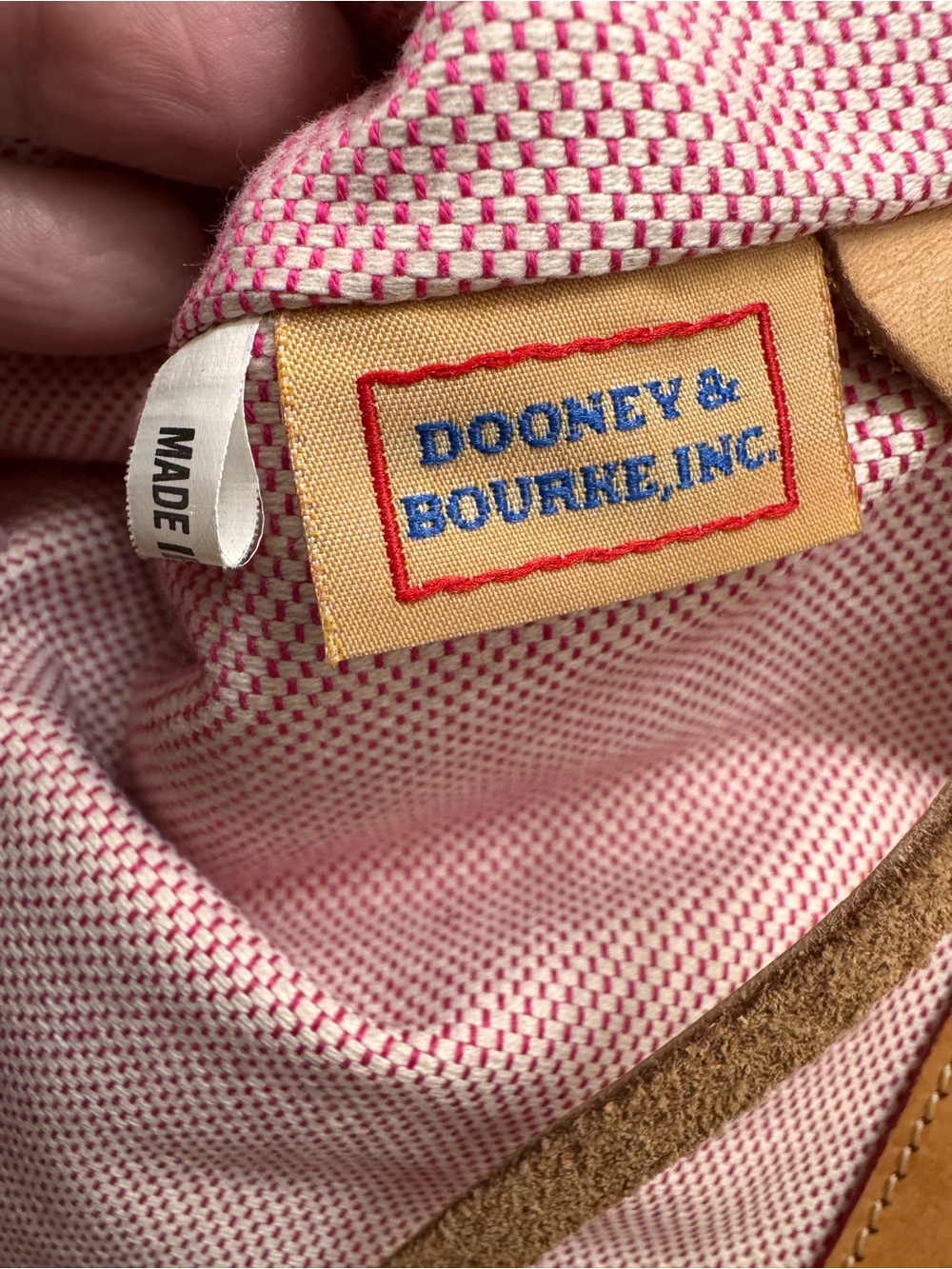 Dooney & Bourke East/West Monogram Shopper Tote with Vachetta Trim (Yellow)-GUC - Picture 5 of 16